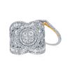 Image 3 : Diamond Bridal Wedding Ring Band Set 3 Cttw 14kt Two-tone Gold