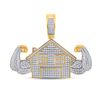 Image 1 : Mens Diamond Flex Trap House Charm Pendant 1-1/2 Cttw 10kt Yellow Gold