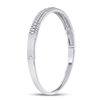 Image 4 : Diamond Bangle Bracelet 1-7/8 Cttw 14kt White Gold