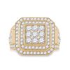 Image 2 : Mens Diamond Square Ring 4 Cttw 14kt Yellow Gold