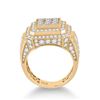Image 3 : Mens Diamond Square Ring 4 Cttw 14kt Yellow Gold