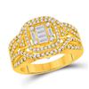 Image 1 : Baguette Diamond Square Fashion Ring 1 Cttw 14kt Yellow Gold