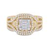 Image 2 : Baguette Diamond Square Fashion Ring 1 Cttw 14kt Yellow Gold