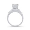 Image 3 : Sterling Silver Princess Diamond Cluster Bridal Wedding Engagement Ring 3/4 Cttw Sterling Silver