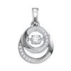 Image 1 : Diamond Moving Twinkle Solitaire Pendant 1/5 Cttw 10kt White Gold