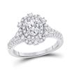 Image 1 : Oval Diamond Solitaire Bridal Wedding Engagement Ring 1-1/4 Cttw 14kt White Gold