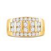 Image 2 : Mens Diamond Wedding Channel Set Band Ring 2 Cttw 14kt Yellow Gold