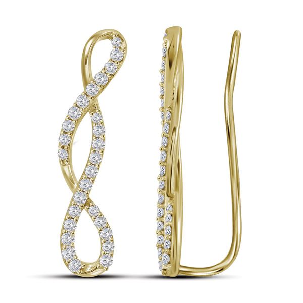 Diamond Climber Earrings 1/2 Cttw 10kt Yellow Gold