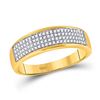 Image 1 : Mens Diamond Pave Band Ring 1/4 Cttw 10kt Yellow Gold