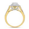Image 4 : Diamond Cluster Bridal Wedding Ring Band Set 7/8 Cttw 10kt Yellow Gold