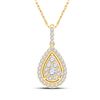Image 1 : Diamond Teardrop Pendant 1/4 Cttw 14kt Yellow Gold