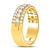 Image 3 : Diamond Triple Row Comfort Wedding Band 1 Cttw 10kt Yellow Gold