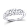 Image 1 : Diamond Triple Row Anniversary Ring 1 Cttw 10kt White Gold