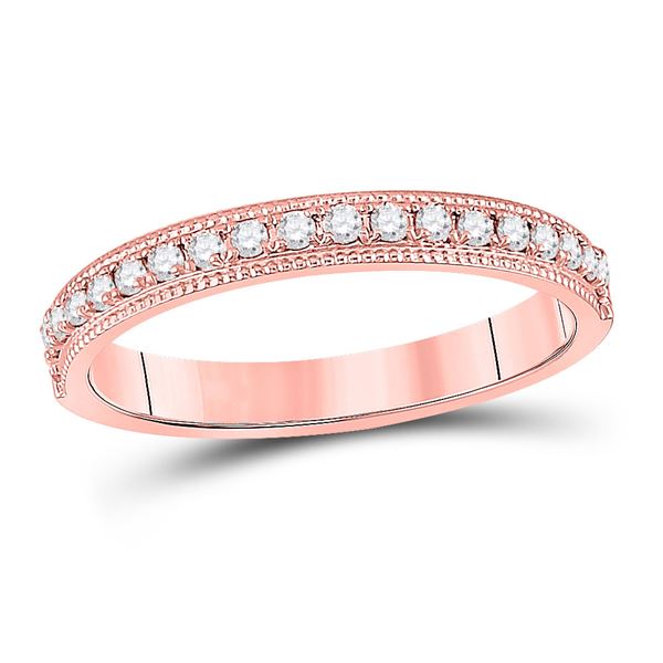 Diamond Single Row Band Ring 1/4 Cttw 14kt Rose Gold