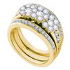 Image 1 : Diamond Bridal Wedding Ring Band Set 1-1/2 Cttw 14kt Yellow Gold