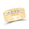 Image 1 : Mens Diamond Wedding 5-Stone Band Ring 1/2 Cttw 14kt Yellow Gold