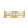 Image 2 : Mens Diamond Wedding 5-Stone Band Ring 1/2 Cttw 14kt Yellow Gold