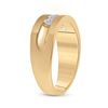 Image 3 : Mens Diamond Wedding 5-Stone Band Ring 1/2 Cttw 14kt Yellow Gold