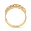 Image 4 : Mens Diamond Wedding 5-Stone Band Ring 1/2 Cttw 14kt Yellow Gold