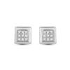 Image 2 : Diamond Square Earrings 1/20 Cttw 10kt White Gold