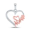 Image 1 : Diamond Mom Heart Pendant 1/20 Cttw Two-tone Sterling Silver