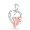 Image 2 : Diamond Mom Heart Pendant 1/20 Cttw Two-tone Sterling Silver