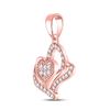 Image 2 : Diamond Heart Pendant 1/4 Cttw 10kt Rose Gold