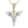 Image 1 : Mens Diamond Angel Charm Pendant 3/4 Cttw 10kt Yellow Gold