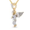 Image 2 : Mens Diamond Angel Charm Pendant 3/4 Cttw 10kt Yellow Gold