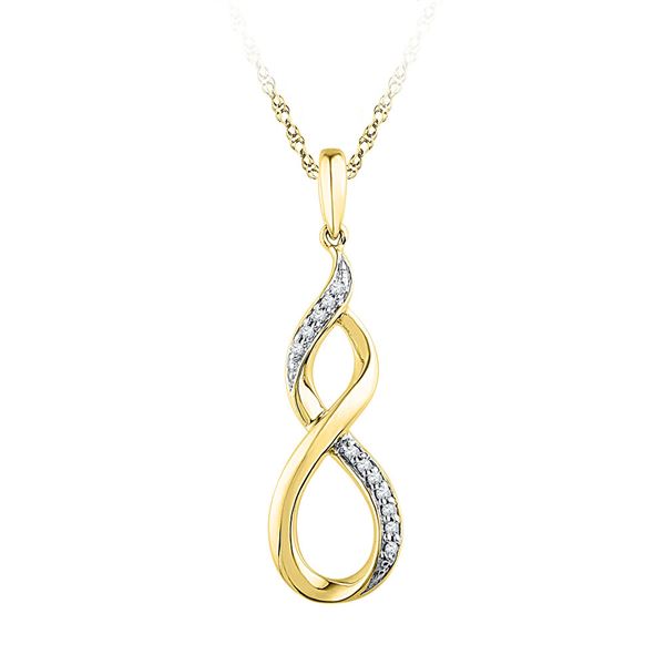 Diamond Twist Fashion Pendant 1/20 Cttw 10kt Yellow Gold