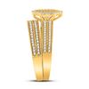 Image 3 : His Hers Diamond Cluster Matching Wedding Set 3/4 Cttw 10kt Yellow Gold