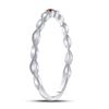Image 3 : Ruby Solitaire Stackable Band Ring .01 Cttw 10kt White Gold