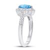 Image 4 : Pear Lab-Created Blue Topaz Solitaire Ring 2 Cttw 10kt White Gold
