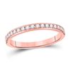 Image 1 : Diamond Wedding Single Row Band 1/6 Cttw 14kt Rose Gold