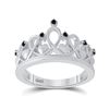 Image 1 : Black Color Enhanced Diamond Crown Fashion Ring 1/10 Cttw Sterling Silver