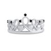 Image 2 : Black Color Enhanced Diamond Crown Fashion Ring 1/10 Cttw Sterling Silver