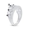 Image 4 : Black Color Enhanced Diamond Crown Fashion Ring 1/10 Cttw Sterling Silver