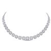 Image 1 : Baguette Diamond Cluster Necklace 5-3/4 Cttw 14kt White Gold