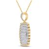 Image 2 : Mens Diamond Pillow Cushion Charm Pendant 2-1/3 Cttw 10kt Yellow Gold