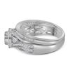 Image 3 : Diamond Cluster Bridal Wedding Ring Band Set 1/2 Cttw 14kt White Gold