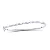Image 1 : Diamond Curved Bangle Bracelet 1 Cttw 14kt White Gold