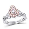 Image 1 : Princess Diamond Bridal Wedding Ring Band Set 1 Cttw 14kt Two-tone Gold