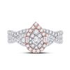 Image 2 : Princess Diamond Bridal Wedding Ring Band Set 1 Cttw 14kt Two-tone Gold