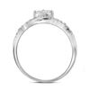 Image 2 : Diamond 2-Stone Bridal Wedding Ring Band Set 1/2 Cttw 10kt White Gold