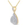 Image 2 : Mens Diamond Allah Islam Charm Pendant 1 Cttw 14kt Yellow Gold