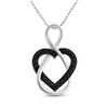 Image 1 : Black Color Enhanced Diamond Heart Pendant .01 Cttw Sterling Silver