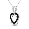 Image 2 : Black Color Enhanced Diamond Heart Pendant .01 Cttw Sterling Silver