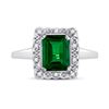 Image 2 : Emerald Lab-Created Emerald Solitaire Ring 1-4/5 Cttw 10kt White Gold