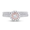 Image 2 : Diamond Bridal Wedding Ring Band Set 1/2 Cttw 10kt Two-tone Gold