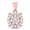 Image 1 : Diamond Cluster Pendant 1 Cttw 10kt Rose Gold